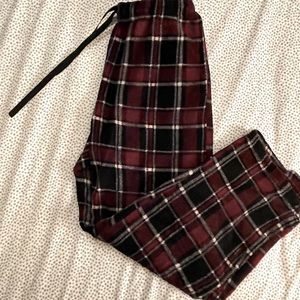 Red plaid Hotel Spa warm sleep pants